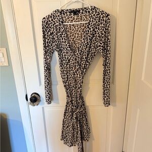 Banana Republic Animal Print Long Sleeve Dress